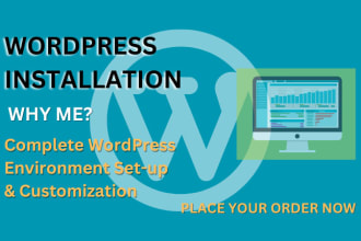 install wordpress, set up theme and do customization