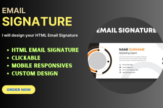 design modern HTML email signature for outlook gmail and apple