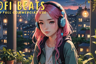 make 10 to 30 lofi and chillhop music in bulk commercial use