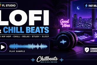 produce lofi hip hop, chillout, rnb and neosoul beats for you