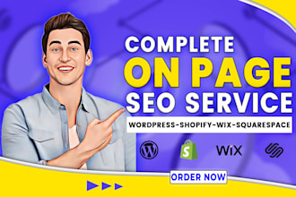 do complete wordpress website on page SEO, yoast, wix and shopify optimization