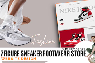design footwear shopify store shoe website sneakers dropshipping fashion store
