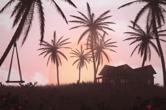 draw minimal landscape artwork for your project