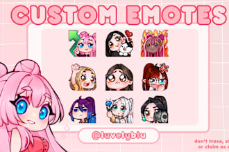 create custom cute and chibi twitch emotes and sub badges