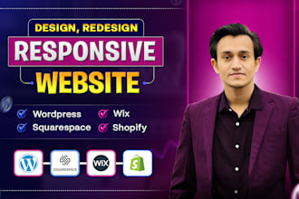 web design or redesign wordpress, squarespace, shopify, wix website development