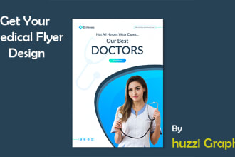 design medical flyer or brochure for clinic doctor dental health care pharmacy