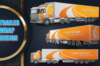 design create professional box trailer, trailer wrap, food truck wrap, van wrap