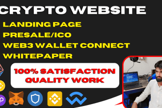 build crypto coin token website with wallet connect for ico presale