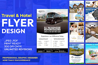 design creative travel and hotel flyers, brochures, or poster