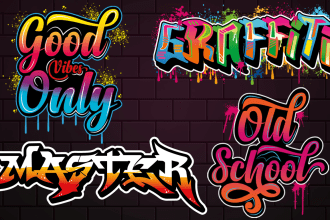 create awesome graffiti text, tags, lettering, t shirt, hoodies, your word, logo