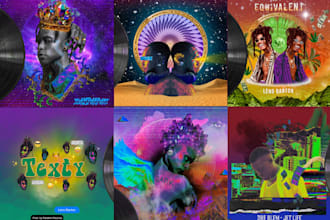design colorful album and song cover