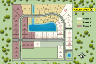 illustration a site plan, subdivision plan or any vector art