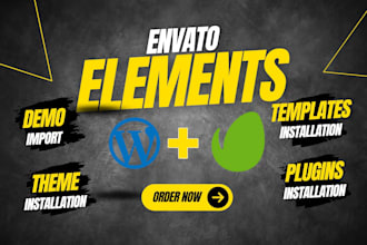 install envato elements wordpress themes, plugins, and template kits