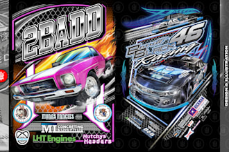 do custom racing theme design for brand or merchandise