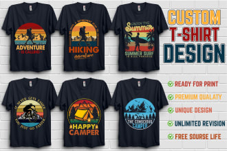 do custom, vintage retro, and trendy t shirt designs for your business