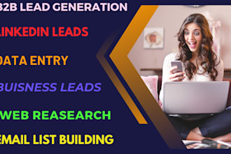 do targeted b2b lead generation linkedin leads email finding and web research