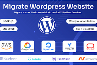 migrate your wordpress website to google cloud, AWS, or any vps hosting