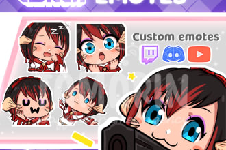 draw vtuber chibi emotes and badges for your twitch