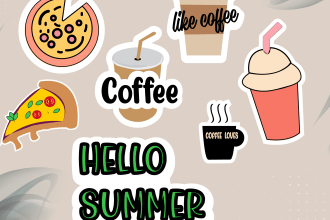 design text,typography sticker art kawaii for your business
