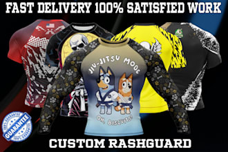 professional custom bjj rashguard design with unlimited revisions