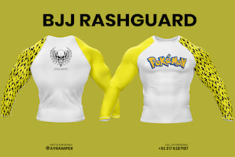 professional custom bjj rashguard design with unlimited revisions
