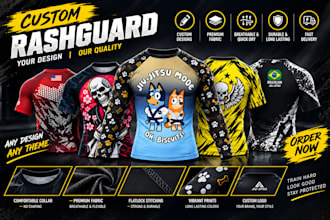 professional custom bjj rashguard design with unlimited revisions