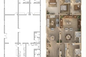 convert PDF, sketch or image to autocad 2d floor plan