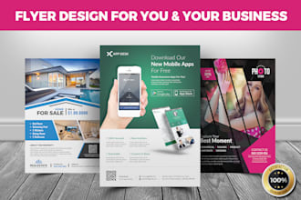 design creative flyer, poster, or magazine ad for your business