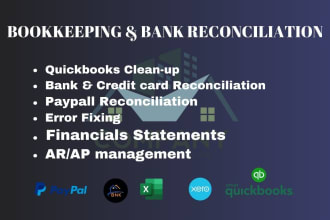 do bank and credit card reconciliation, error fixing in quickbooks, xero