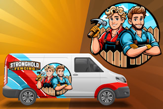 do modern cartoon, character and business mascot logo design