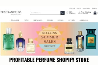 design a stunning perfume shopify store beauty website perfume website