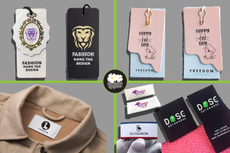 design clothing label, hang tag, size tag, neck label, wash label clothing brand