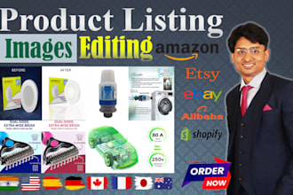 do product image editing of amazon listing pictures and ebc