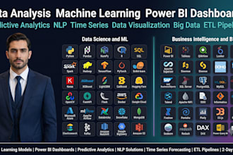 data analysis, machine learning and create interactive power bi dashboards