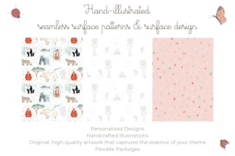 design hand free seamless surface patterns