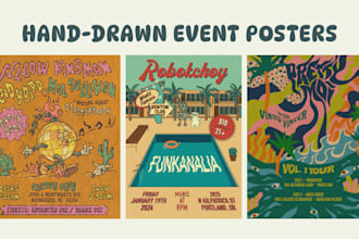 create an illustrated poster or flyer for your concert, festival, party, event
