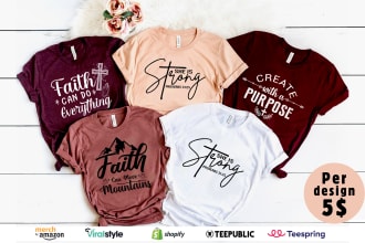 create custom typography christian t shirt design