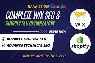 do complete wix on page SEO and shopify optimization for top google ranking