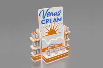 design 3d product display stand, retail display, posm and countertop display