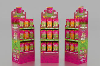 design 3d product display stand, retail display, posm and countertop display