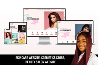 design luxury skin care website, skin care cosmetics, spa, beauty website