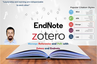 manage references using zotero and endnote  and find PDF file
