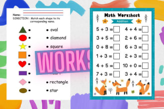design custom activity books and math worksheets for kid