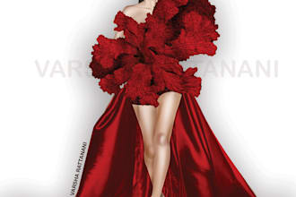 draw 2d and 3d fashion illustration