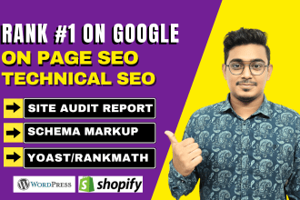 do wordpress onpage seo, technical optimization, schema markup