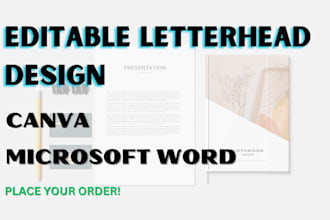 create an editable canva and word letterhead
