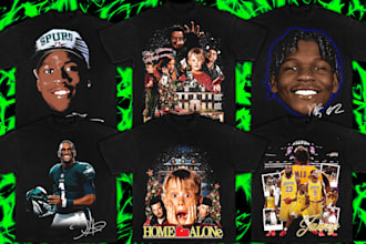 design a unique vintage style bootleg rap tee for you