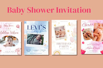 design a baby or bridal shower invitation card