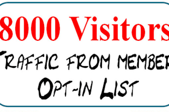 send 8000 visitors to your website or URL
