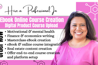 ghostwrite ebook online course content, digital product uploading, ebook